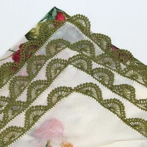 Tulbent Scarf Handmade Crochet Detailing NWOT